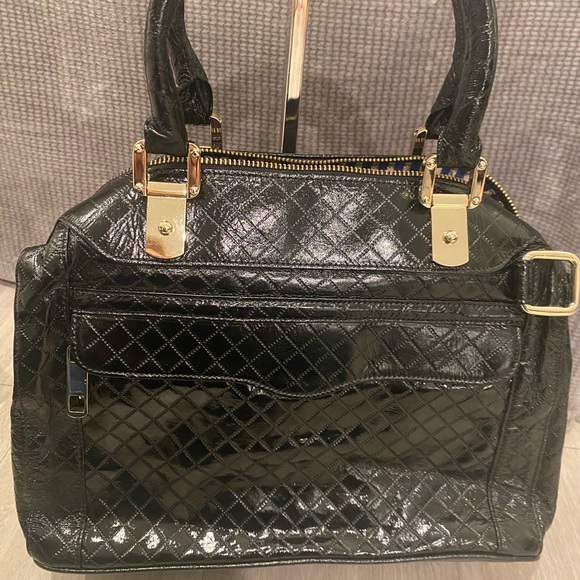 NWOT Rebecca Minkoff Quilted Black Patent Leather Satchel - Picture 8 of 14